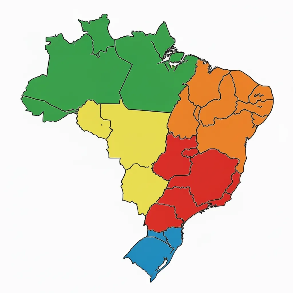Mapa do Brasil colorido por regiões mostrando cobertura nacional da SSO Medicina do Trabalho Mapa do Brasil colorido por regiões mostrando cobertura nacional da SSO Medicina do Trabalho